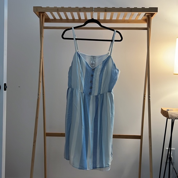 Joie Striped Blue Linen Dress | size 12 - Picture 4 of 6